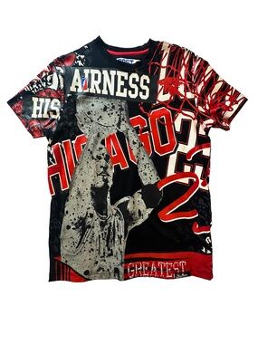 Post Game Michael Jordan His Airness #23 All Over Print T-Shirt Men’s Small